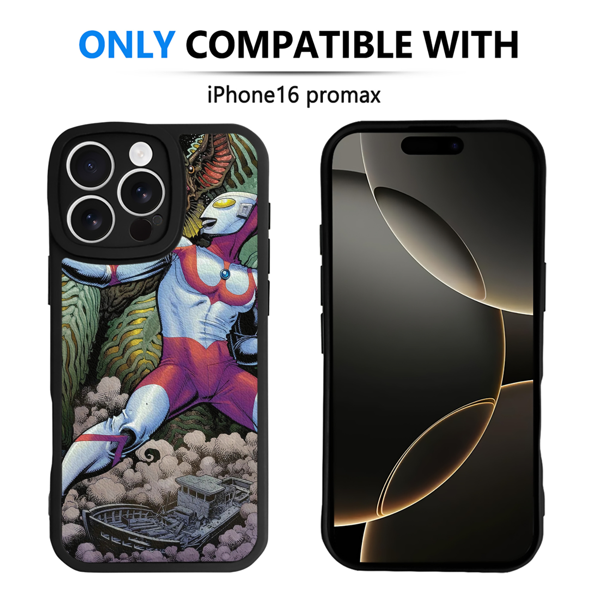 （画像用） ウルトラマン Ultraman 【iPhone 16シリーズ対応】シリコンスマホケース（レザー調） 材質：シリコン